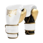 Guantes Everlast powerlock 16oz blanco con dorado