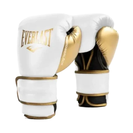 Guantes Everlast powerlock 16oz blanco con dorado