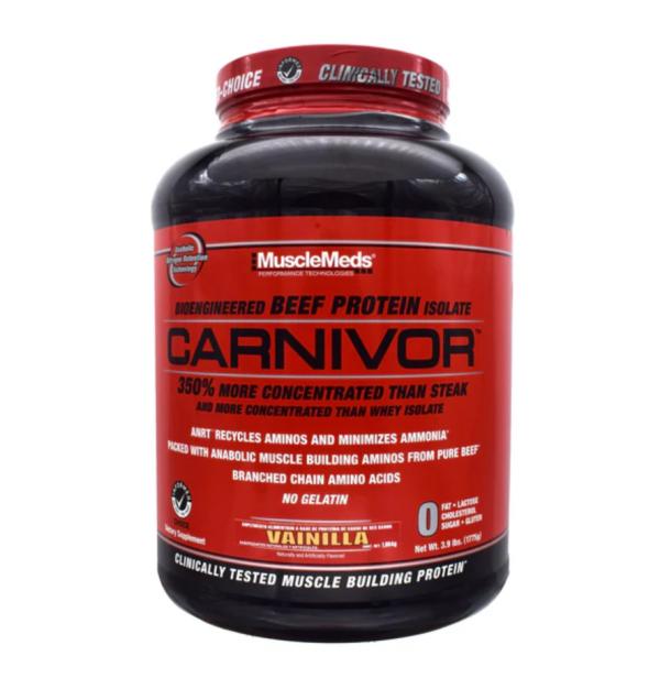 MUSCLEMEDS CARNIVOR 4LBS(56 SERVIDAS) – SABOR: VAINILLA CARNIVOR - Imagen 1